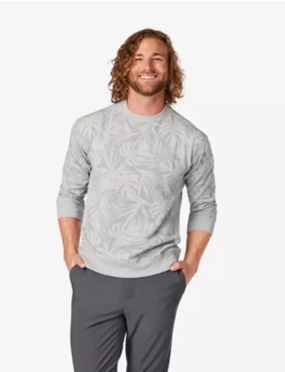 CHUBBIES Men's Unbeleafable Crewneck Fleece-lined Sweatshirt Gray
